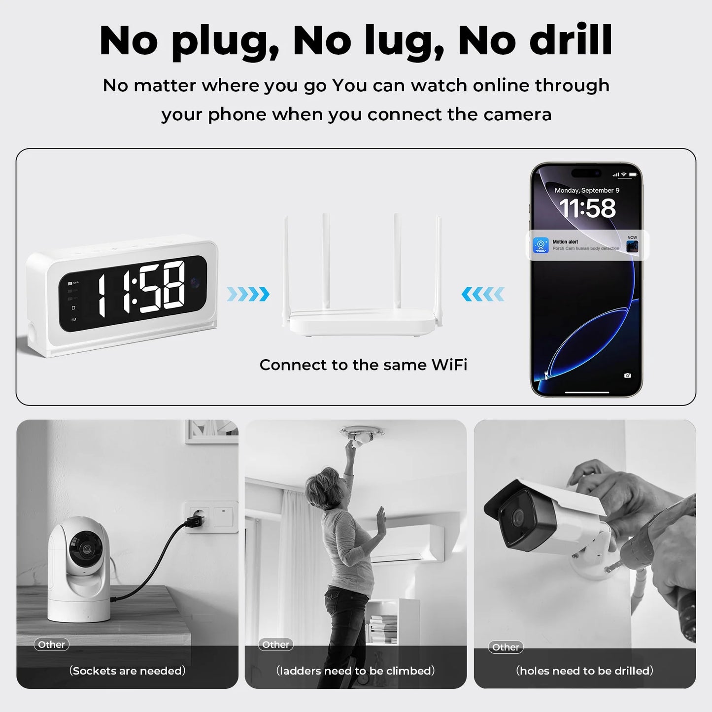 Alarm Clock w Camera System - E LOOP